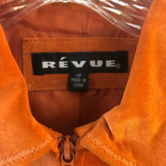 REVUE Suede Leather Jacket Autumn Orange - Picture 3 of 8